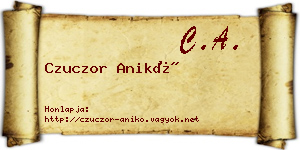 Czuczor Anikó névjegykártya